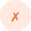 An orange X symbol centered inside a light peach circle, often used to indicate a close, cancel, or error action.